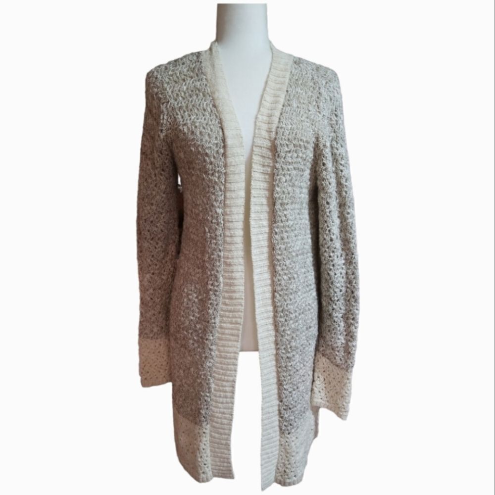 Absolutely Creative Worldwide Knitted Open Cardigan Cream Light Beige Medium